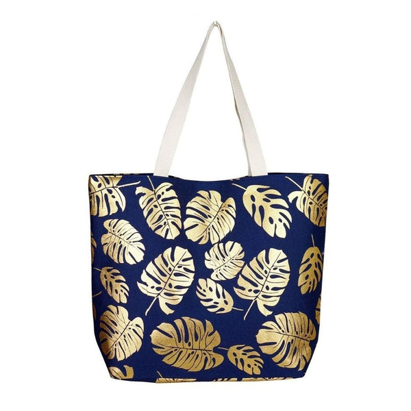 Palm Leaf Print Large Beach Bag – Fan Sparkle