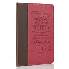 "I Know the Plans" Pink & Brown Inspirational Tablet Cover - Jeremiah 29:11 (Fits iPad® Air) - NoveltyGal