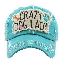 Crazy DOG MOM | Factory Distressed Vintage  Women's Cap Patch-Embroidery Hat Baseball - NoveltyGal
