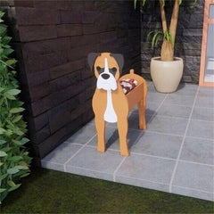 Cute Brown Black White Boxer  Dog 3D PVC Wooden Home Decor Flowerpot Durable and Cute Planter Garden Flowerpot