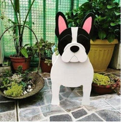3D Black and White French Bulldog "Frenchie" Home Decor Flowerpot Durable and Cute Planter Garden Flowerpot