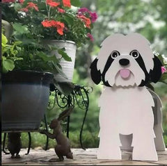 3D Black and White Shih Tzu Home Decor Flowerpot Durable and Cute Planter Garden Flowerpot