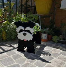 3D Black and White Schnauzer Home Decor Flowerpot Durable and Cute Planter Garden Flowerpot