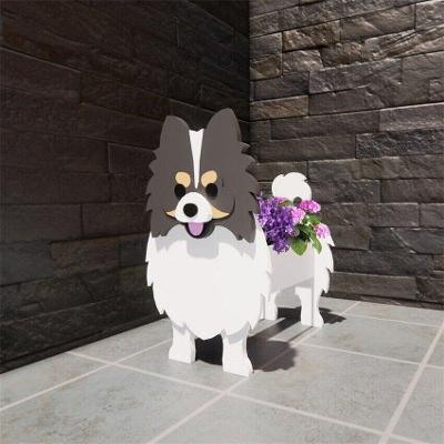 3D White Pomeranian Home Decor Flowerpot Durable and Cute Planter Garden Flowerpot