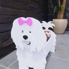 3D Coton de Tulear Wooden Home Decor Flowerpot Durable and Cute Planter Garden Flowerpot