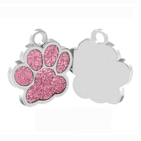 Personalized Engraving Paw Print Pet Dog Cat Name Tags Customized Dog ID Tag Collar Accessories Nameplate Anti-lost Pendant Metal Keyring