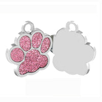 Personalized Engraving Paw Print Pet Dog Cat Name Tags Customized Dog ID Tag Collar Accessories Nameplate Anti-lost Pendant Metal Keyring
