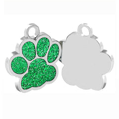 Personalized Engraving Paw Print Pet Dog Cat Name Tags Customized Dog ID Tag Collar Accessories Nameplate Anti-lost Pendant Metal Keyring