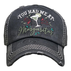 Women You Had at Margarita | Factory Distressed Vintage  Women's Cap Patch-Embroidery Hat Baseball | Margarita Drink Lover