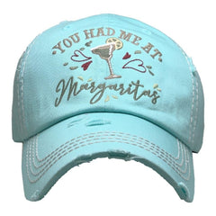 Women You Had at Margarita | Factory Distressed Vintage  Women's Cap Patch-Embroidery Hat Baseball | Margarita Drink Lover