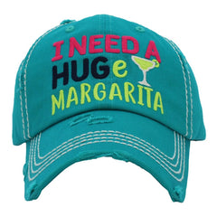 Baseball Cap Adjustable I Need a Huge Margarita Sunny Beach Cap Hat Womens Lady Distressed Vintage Look