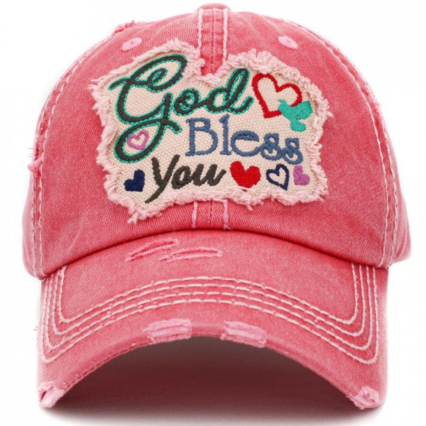 God Bless You People Christian  Distressed Vintage Women's Cap Hat Baseball Cap