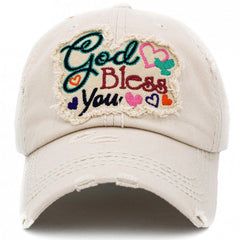 God Bless You People Christian  Distressed Vintage Women's Cap Hat Baseball Cap