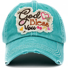 God Bless You People Christian  Distressed Vintage Women's Cap Hat Baseball Cap