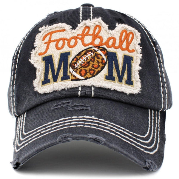 Football Mom Sports HS Collegiate NFL Baseball  Distressed Vintage Look Cap Hat Vintage