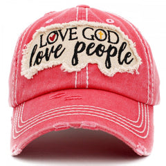 Love God Love People Christian  Distressed Vintage Women's Cap Hat Baseball Cap