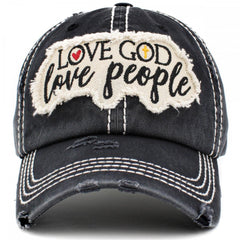 Love God Love People Christian  Distressed Vintage Women's Cap Hat Baseball Cap