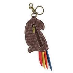 CHALA SYNTHETIC LEATHER RED PARROT - KEY FOB/COIN PURSE KEYCHAIN