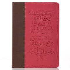 "I Know the Plans" Pink & Brown Inspirational Tablet Cover - Jeremiah 29:11 (Fits iPad® Air) - NoveltyGal