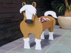 New 3D Pony Horse Home Decor Flowerpot Durable Cute Planter Inside Outside Porch