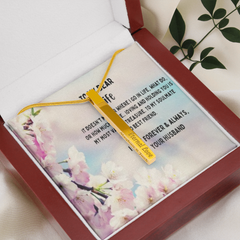 Personalized Custom Jewelry Engraved Adjustable  2 sided vertical Stick Necklace Wife Marriage Jewelry Box