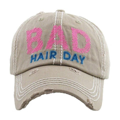 Womens Bad Hair Day Trucker Cap Baseball Cap Hat Embroidery Vintage
