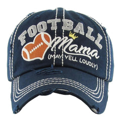 Football Mama Distressed Red Navy Vintage NBA NCAA Blue Women Hat Baseball Cap - NoveltyGal