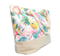 LARGE SPRING FLAMINGO WOMEN TOTE BAG LARGE BEACH BAG TOTE RHINESTONE - NoveltyGal