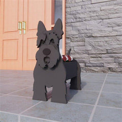 3D Black Scottish Terrier Wooden Home Decor Flowerpot Durable and Cute Planter Garden Flowerpot