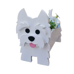 New 3D White Highland Terrier Dog Home Decor Flowerpot Durable Cute Planter Inside Outside Porch